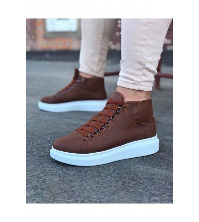 Wagoon WG032 Taba Bağcıklı Sneakers  Yarım Bilek Bot