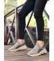 BA0350 Yüksek Taban Tarz Sneakers Cırt Detaylı Gri Erkek Spor Ayakkabısı