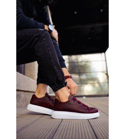 ByselShoes CH253 CBT Mirror Non Erkek Ayakkabı BORDO