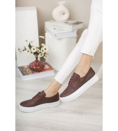 ByselShoes CH005 CBT Pıttı Kadın Ayakkabı BORDO