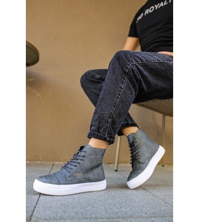 ByselShoes CH029 CBT Vulcanized Lace Up Erkek Bot ANTRASIT