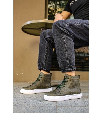 ByselShoes CH029 CBT Vulcanized Lace Up Erkek Bot HAKI