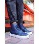 ByselShoes CH029 CBT Vulcanized Lace Up Erkek Bot LACIVERT