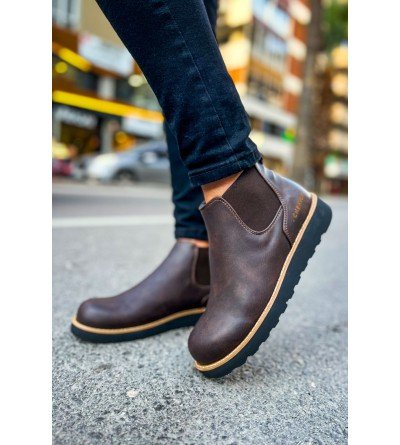 ByselShoes CH045 CST Chealse Erkek Bot KAHVE