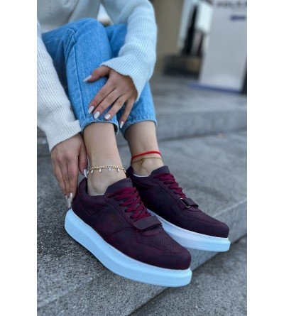 ByselShoes CH073 CBT Flatline Kadın Ayakkabı BORDO