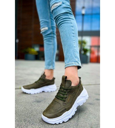 ByselShoes CH089 CBT Low Top Lace Up Erkek Ayakkabı HAKI