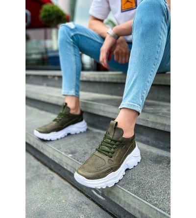 ByselShoes CH089 CBT Low Top Lace Up Erkek Ayakkabı HAKI