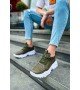 ByselShoes CH089 CBT Low Top Lace Up Erkek Ayakkabı HAKI