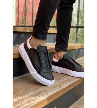 ByselShoes CH092 GBT Zip Style Erkek Ayakkabı SIYAH/BEYAZ