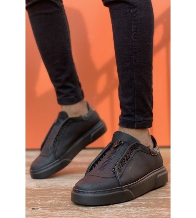 ByselShoes CH092 GST Zip Style Erkek Ayakkabı SIYAH/RUGAN