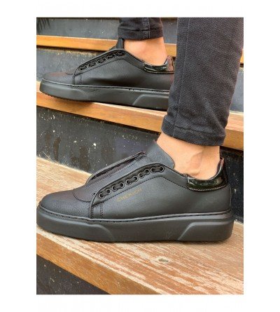 ByselShoes CH092 GST Zip Style Erkek Ayakkabı SIYAH/RUGAN