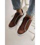 ByselShoes CH092 MBT Zip Style Erkek Ayakkabı TABA/BEYAZ