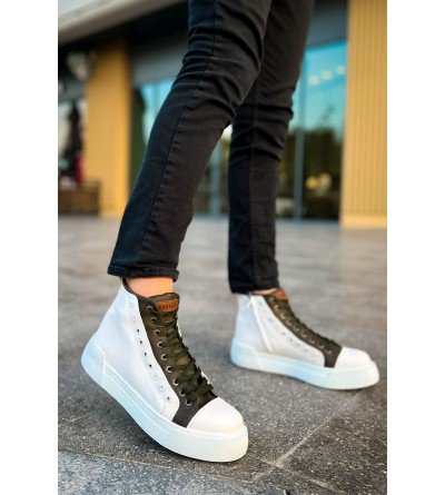 ByselShoes CH167 GBT Blazer Erkek Bot BEYAZ / HAKI