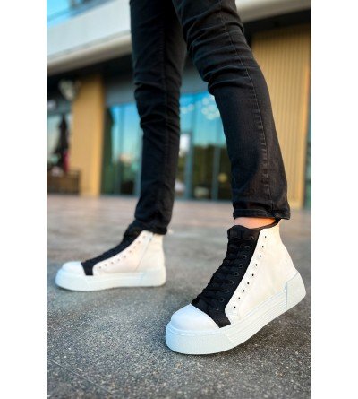 ByselShoes CH167 GBT Blazer Erkek Bot BEYAZ/SIYAH