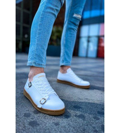 ByselShoes CH191 CKT Side Buckle Erkek Ayakkabı BEYAZ