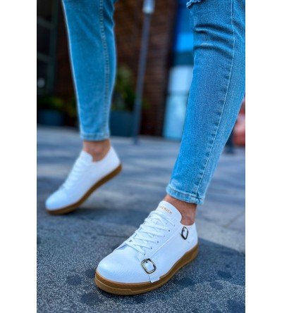 ByselShoes CH191 CKT Side Buckle Erkek Ayakkabı BEYAZ