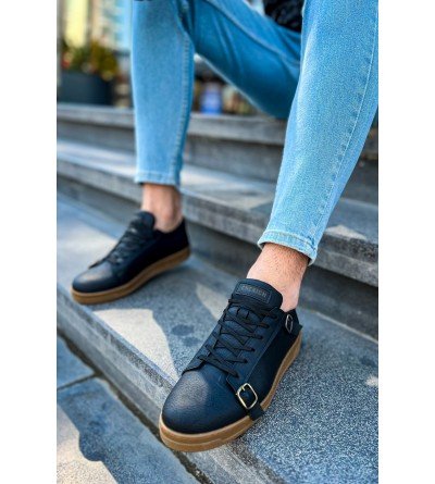 ByselShoes CH191 CKT Side Buckle Erkek Ayakkabı SIYAH