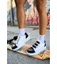 ByselShoes CH251 GBT Mirror Furry Kadın Ayakkabı BEYAZ/SIYAH