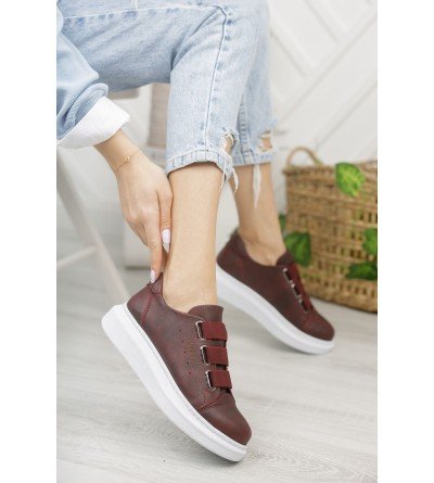 ByselShoes CH253 CBT Mirror Non Kadın Ayakkabı BORDO