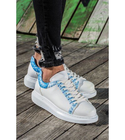 ByselShoes CH254 CBT Pittura Erkek Ayakkabı 419 MAVI ISLEME