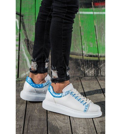 ByselShoes CH254 CBT Pittura Erkek Ayakkabı 419 MAVI ISLEME