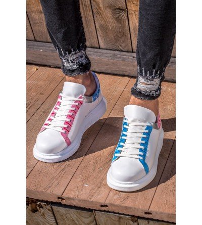 ByselShoes CH254 CBT Pittura Erkek Ayakkabı 420 MAVI-PEMBE ISLEME