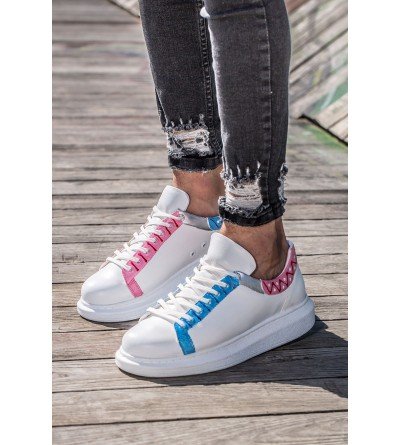 ByselShoes CH254 CBT Pittura Erkek Ayakkabı 420 MAVI-PEMBE ISLEME