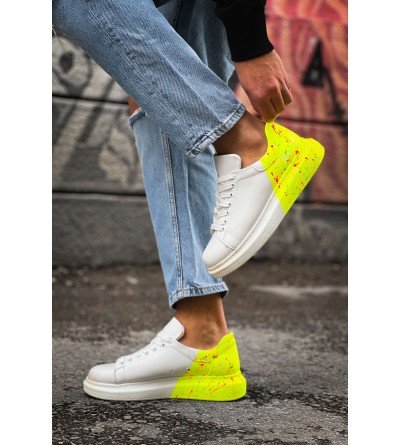 ByselShoes CH254 CBT Pittura Erkek Ayakkabı 502 NEON SARI TOPUK SPLUSH