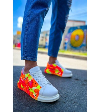 ByselShoes CH254 CBT Pittura Erkek Ayakkabı 535 NEON TURUNCU / SIYAH YAĞMUR