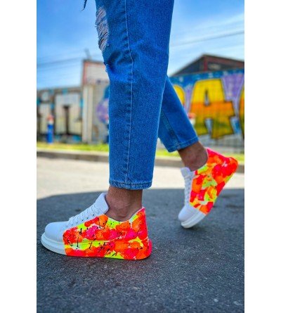 ByselShoes CH254 CBT Pittura Erkek Ayakkabı 535 NEON TURUNCU / SIYAH YAĞMUR