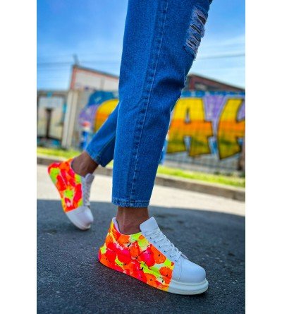 ByselShoes CH254 CBT Pittura Erkek Ayakkabı 535 NEON TURUNCU / SIYAH YAĞMUR