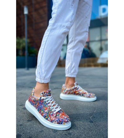 ByselShoes CH254 CBT Pittura Erkek Ayakkabı 537 CRAZY SPLUSH BEYAZ