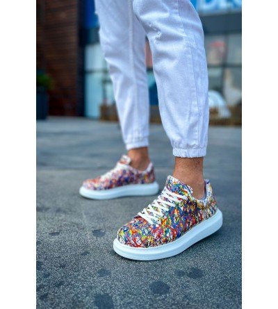 ByselShoes CH254 CBT Pittura Erkek Ayakkabı 537 CRAZY SPLUSH BEYAZ