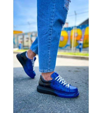 ByselShoes CH254 CBT Pittura Erkek Ayakkabı 545 MAVI SIYAH SPLUSH