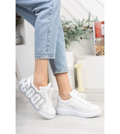 ByselShoes CH254 CBT Pittura Kadın Ayakkabı 434 BEYAZ / GÜMÜS COOL