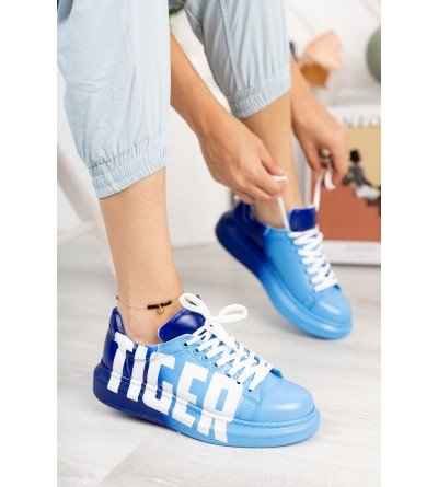 ByselShoes CH254 CBT Pittura Kadın Ayakkabı 443 MAVI / KOYU MAVI TIGER