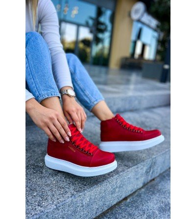 ByselShoes CH258 CBT Roma Kadın Bot KIRMIZI