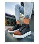 ByselShoes CH258 GBT Roma Colourful Erkek Bot SIYAH/TABA