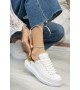 ByselShoes CH259 ABT Specchio Kadın Ayakkabı BEYAZ/ALTIN