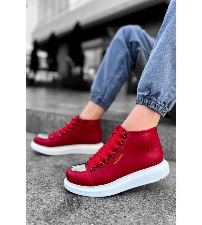 ByselShoes CH267 CBT Roma Mirror Erkek Bot KIRMIZI