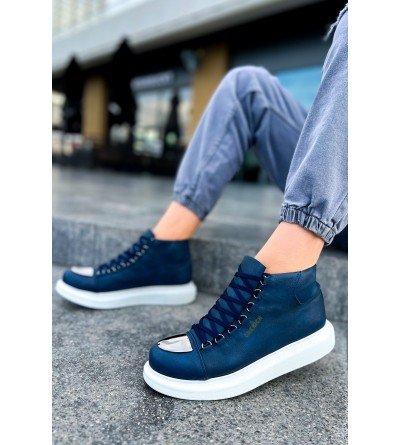 ByselShoes CH267 CBT Roma Mirror Erkek Bot LACIVERT