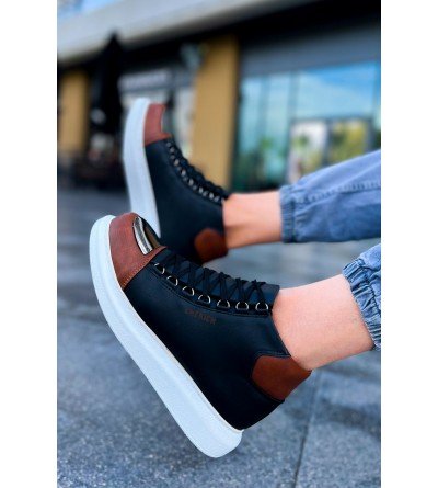 ByselShoes CH267 GBT Roma Mirror Erkek Bot SIYAH/TABA