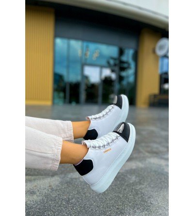 ByselShoes CH267 GBT Roma Mirror Kadın Bot BEYAZ/SIYAH