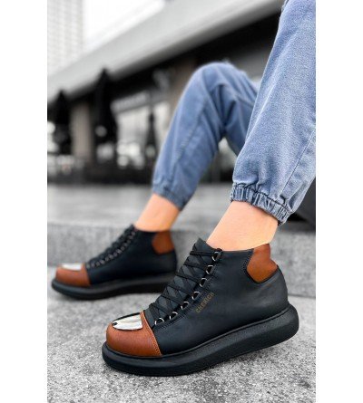 ByselShoes CH267 GST Roma Mirror Erkek Bot SIYAH/TABA