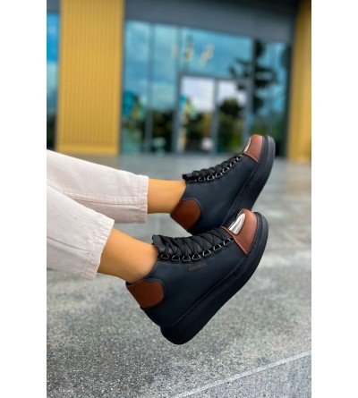 ByselShoes CH267 GST Roma Mirror Kadın Bot SIYAH/TABA