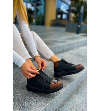 ByselShoes CH267 GST Roma Mirror Kadın Bot SIYAH/TABA