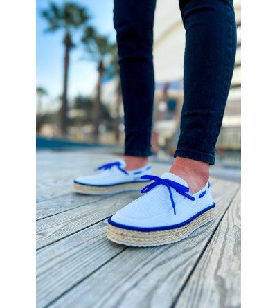 ByselShoes CH311 Espadril Erkek Ayakkabı BEYAZ / SAX MAVI