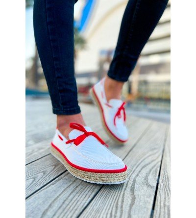 ByselShoes CH311 Espadril Erkek Ayakkabı BEYAZ/KIRMIZI