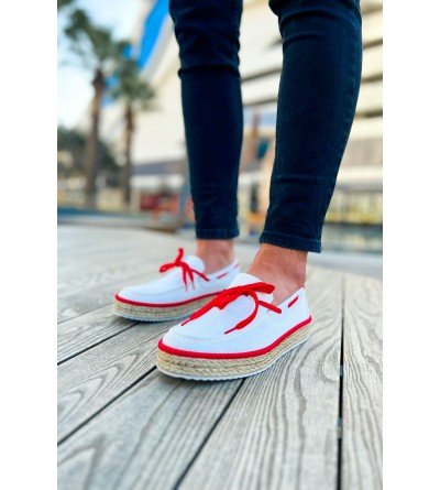 ByselShoes CH311 Espadril Erkek Ayakkabı BEYAZ/KIRMIZI