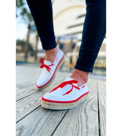 ByselShoes CH311 Espadril Erkek Ayakkabı BEYAZ/KIRMIZI